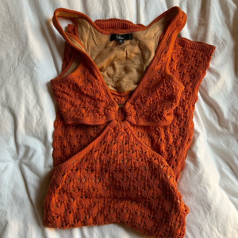 LuLu's 🧡 Burnt Orange, Cut-Out, Knit Dress XS/Small